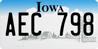 IA license plate AEC798