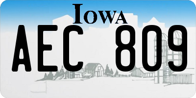 IA license plate AEC809