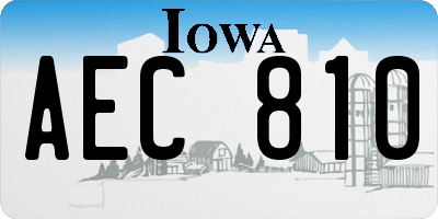 IA license plate AEC810