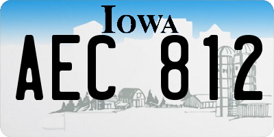 IA license plate AEC812