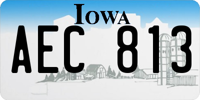 IA license plate AEC813