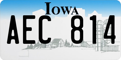 IA license plate AEC814