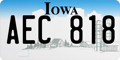 IA license plate AEC818