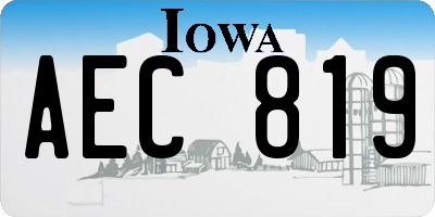IA license plate AEC819
