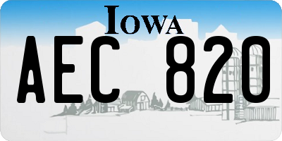 IA license plate AEC820