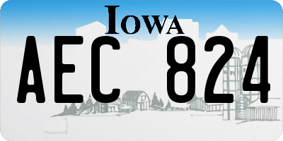 IA license plate AEC824