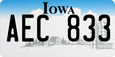 IA license plate AEC833