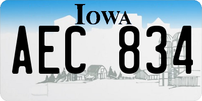 IA license plate AEC834