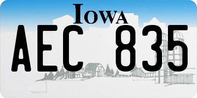 IA license plate AEC835