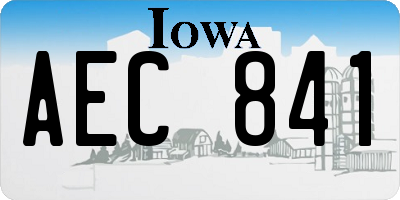 IA license plate AEC841