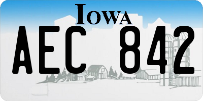 IA license plate AEC842