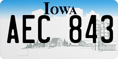 IA license plate AEC843