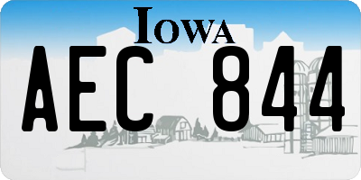 IA license plate AEC844
