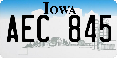 IA license plate AEC845