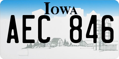 IA license plate AEC846