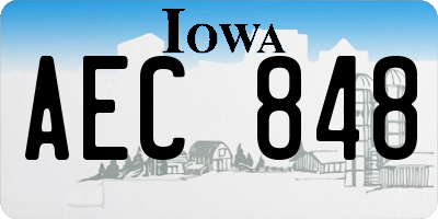 IA license plate AEC848