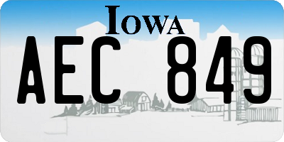 IA license plate AEC849