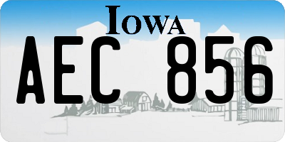 IA license plate AEC856