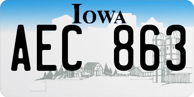 IA license plate AEC863