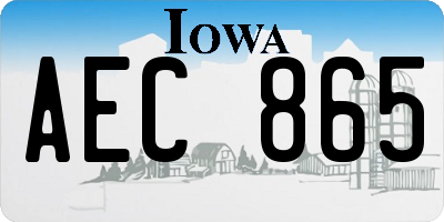 IA license plate AEC865