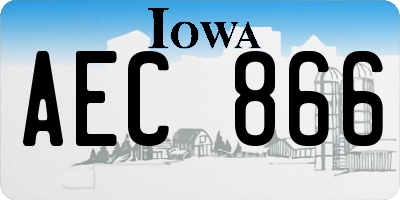 IA license plate AEC866