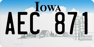IA license plate AEC871
