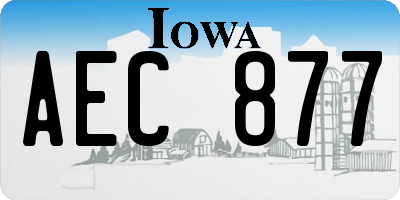 IA license plate AEC877