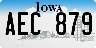 IA license plate AEC879