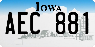 IA license plate AEC881