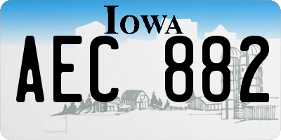 IA license plate AEC882