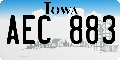 IA license plate AEC883