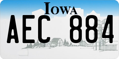 IA license plate AEC884