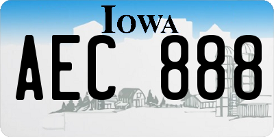 IA license plate AEC888