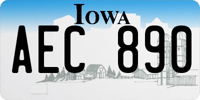 IA license plate AEC890