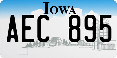 IA license plate AEC895