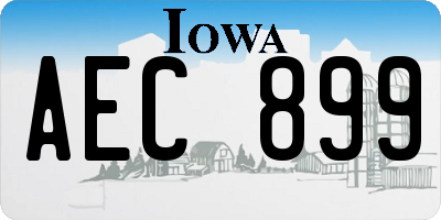 IA license plate AEC899