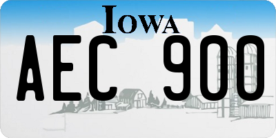 IA license plate AEC900