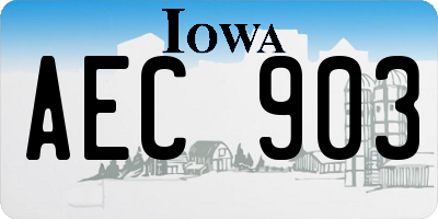 IA license plate AEC903
