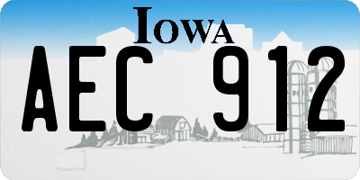 IA license plate AEC912