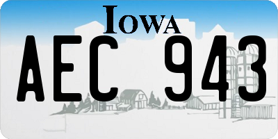 IA license plate AEC943