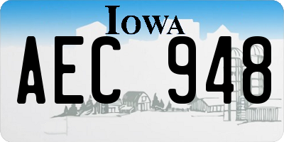 IA license plate AEC948