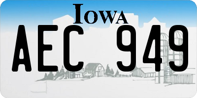 IA license plate AEC949