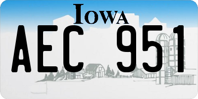 IA license plate AEC951