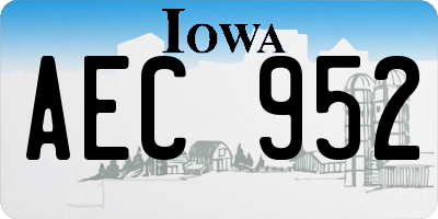 IA license plate AEC952