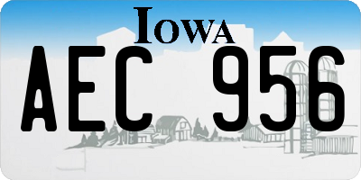IA license plate AEC956