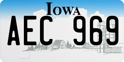IA license plate AEC969
