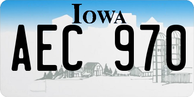 IA license plate AEC970