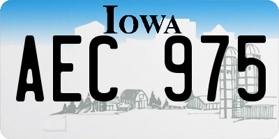 IA license plate AEC975