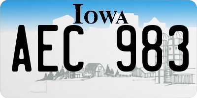 IA license plate AEC983