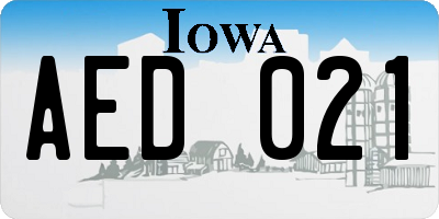 IA license plate AED021